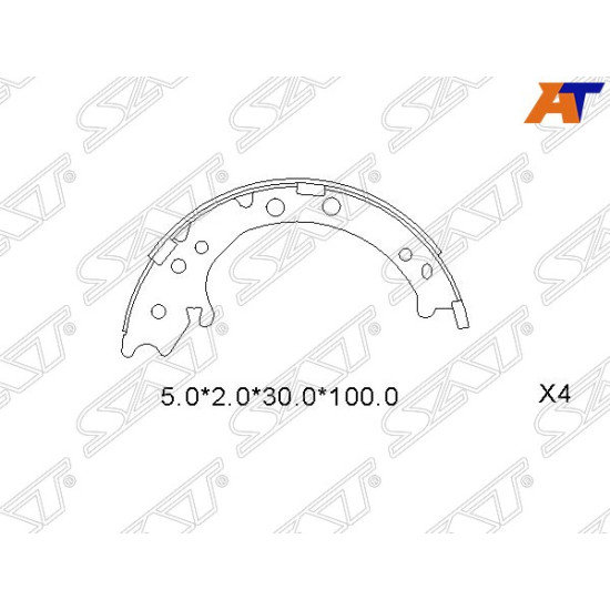 Колодки ручного тормоза HONDA CR-V RE# 07-12/STEPWGN RP 15- (комплект 4шт) SAT