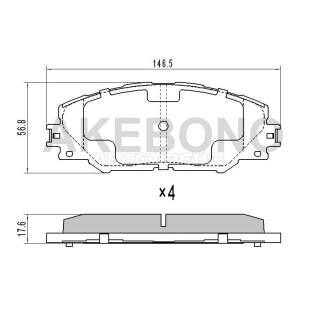 Колодки тормозные перед TOYOTA RAV4 05- AKEBONO