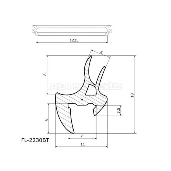 Молдинг лобового стекла TOYOTA KLUGER/HIGHLANDER 00-07 FLEXLINE