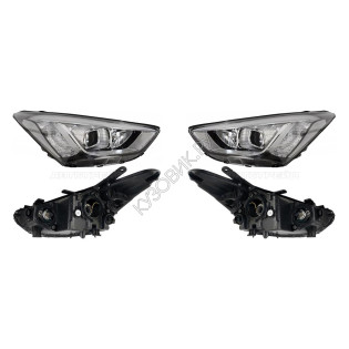 Фары Хендай Санта Фе Hyundai SantaFe 3 (2012-) комплект 2 штуки левая и правая SAT высокое качество